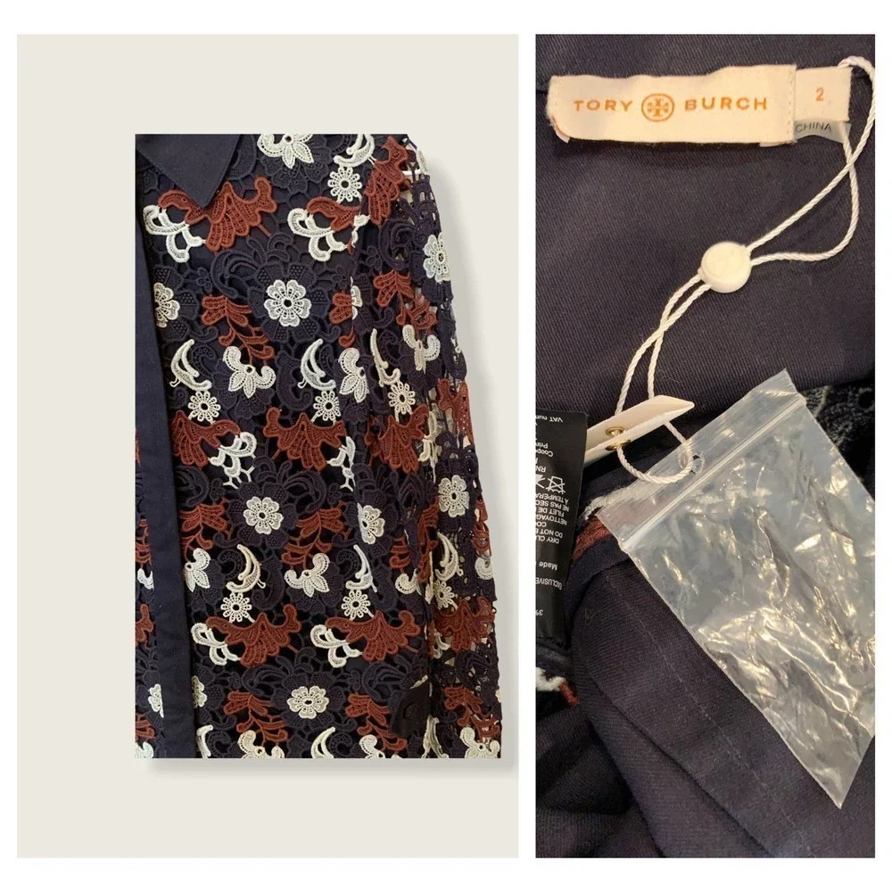 TORY BURCH Guipure Lace Cotton Shirtdress (2)
